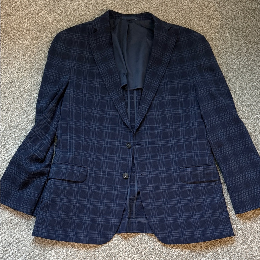 Jos. A. Bank Dark Blue Plaid Blazer